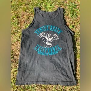 Venice Beach California Muscle Beach Graphic Tank Top - Black